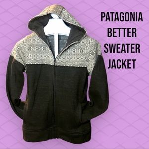 ⭐️Pata Gucci?! Patagonia Brown/Cream Better Sweater Full Zip Hooded Jacket